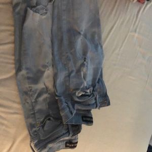 Mid rise ripped jeans